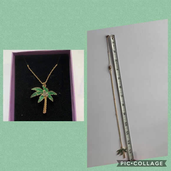 Palm Tree Crystal Necklace - Picture 6 of 6
